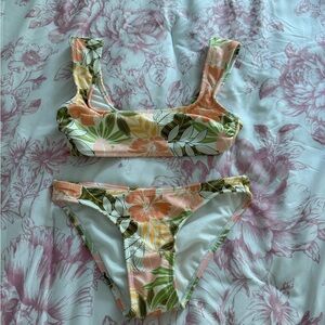 Wild Fable Floral Bikini Set - Green and Orange